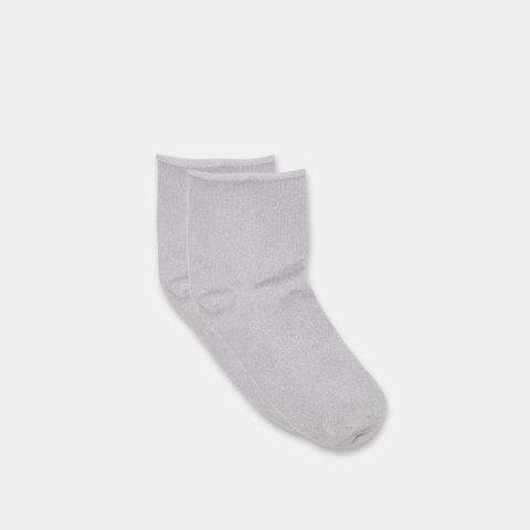 shimmer shortie socks silver 1