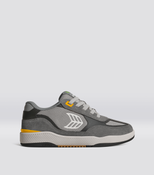 skategoat c25 pro suede charcoal grey mesh light grey ice logo yellow 1