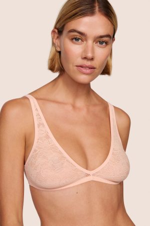 soft stretch recycled lace plunge bralette 1