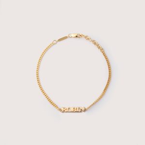 solid gold personalised name bracelet made to order 1