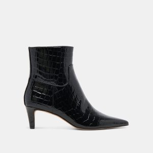 sondra booties noir embossed leather 1