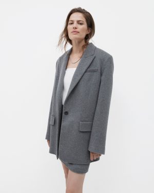 tailored cashmere jacket medium melange grey 1