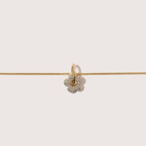 tiny diamond flower necklace 1