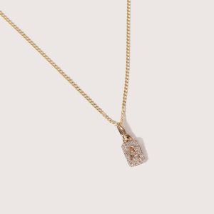 tiny diamond initial tag pendant 1