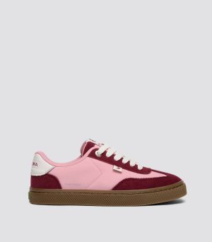 toca nylon teak bright rose suede cabernet red 1
