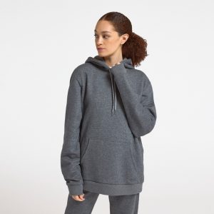 unisex merino blend hoodie natural grey heather 1