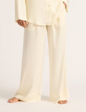 vegan silk wide leg pants pearl 1
