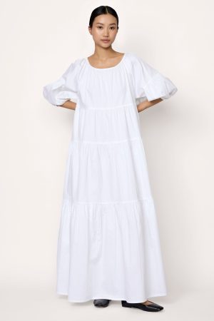 voluminous tiered maxi dress white 1