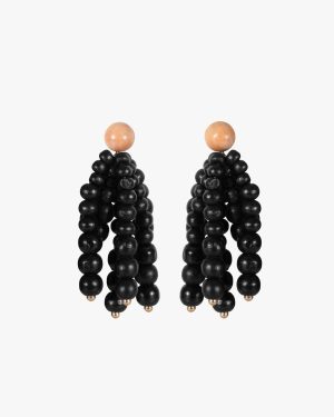 wood fringe earrings 1