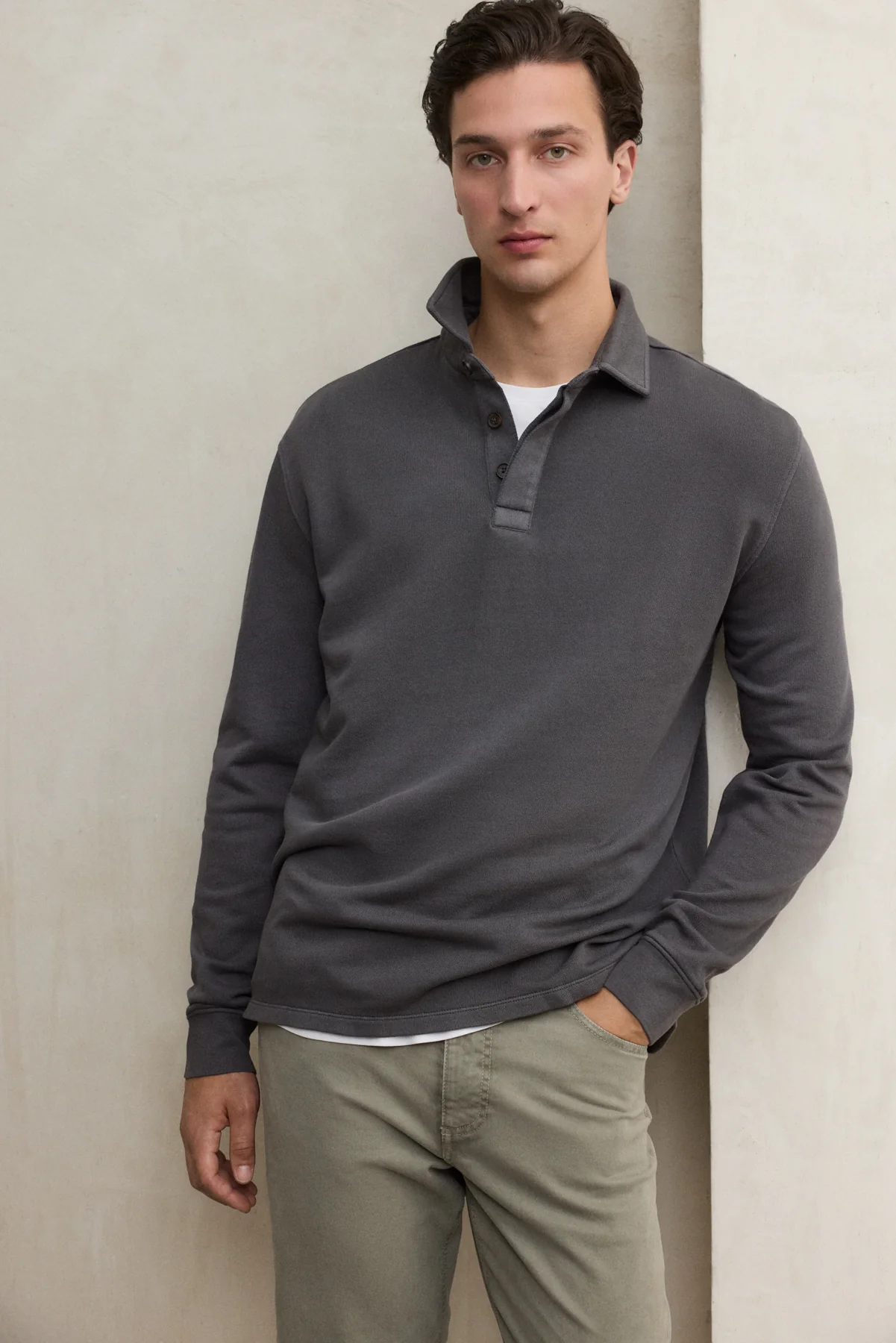 Dark Grey Brendan Hoodie Polo