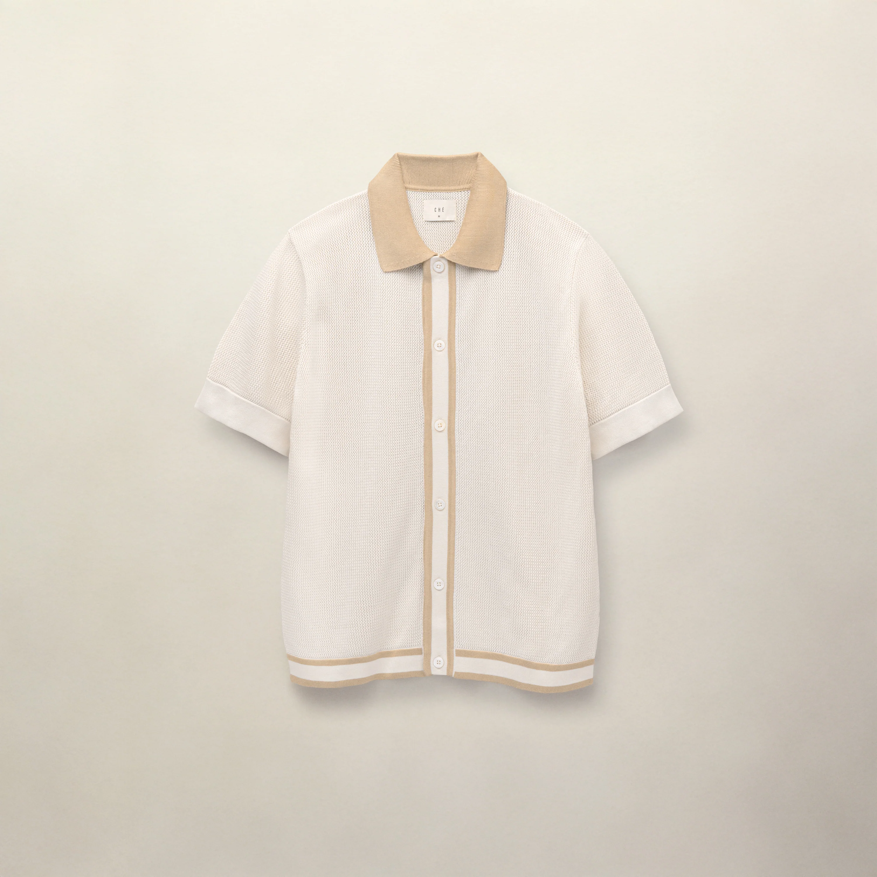 Jorge Viscose Knit Polo Shirt Ivory
