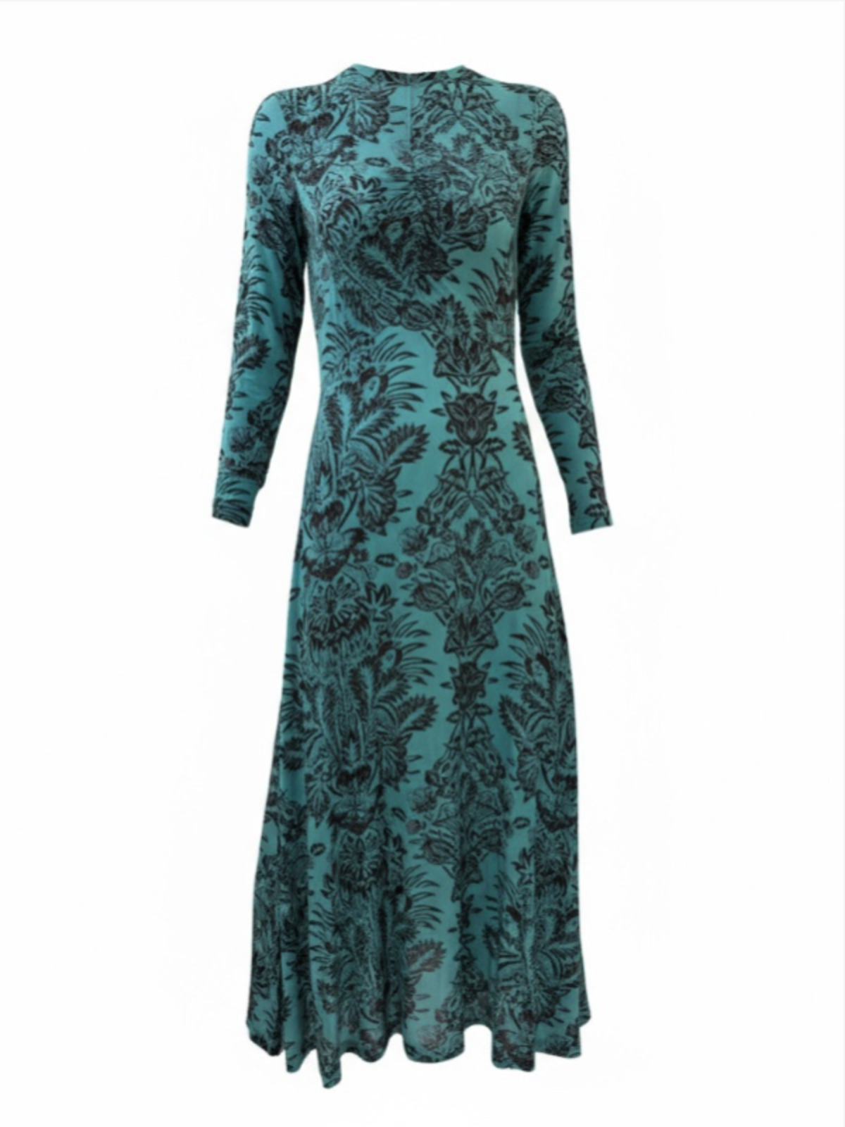 Naia Long Sleeve Ruched Dress in Ocean Flora