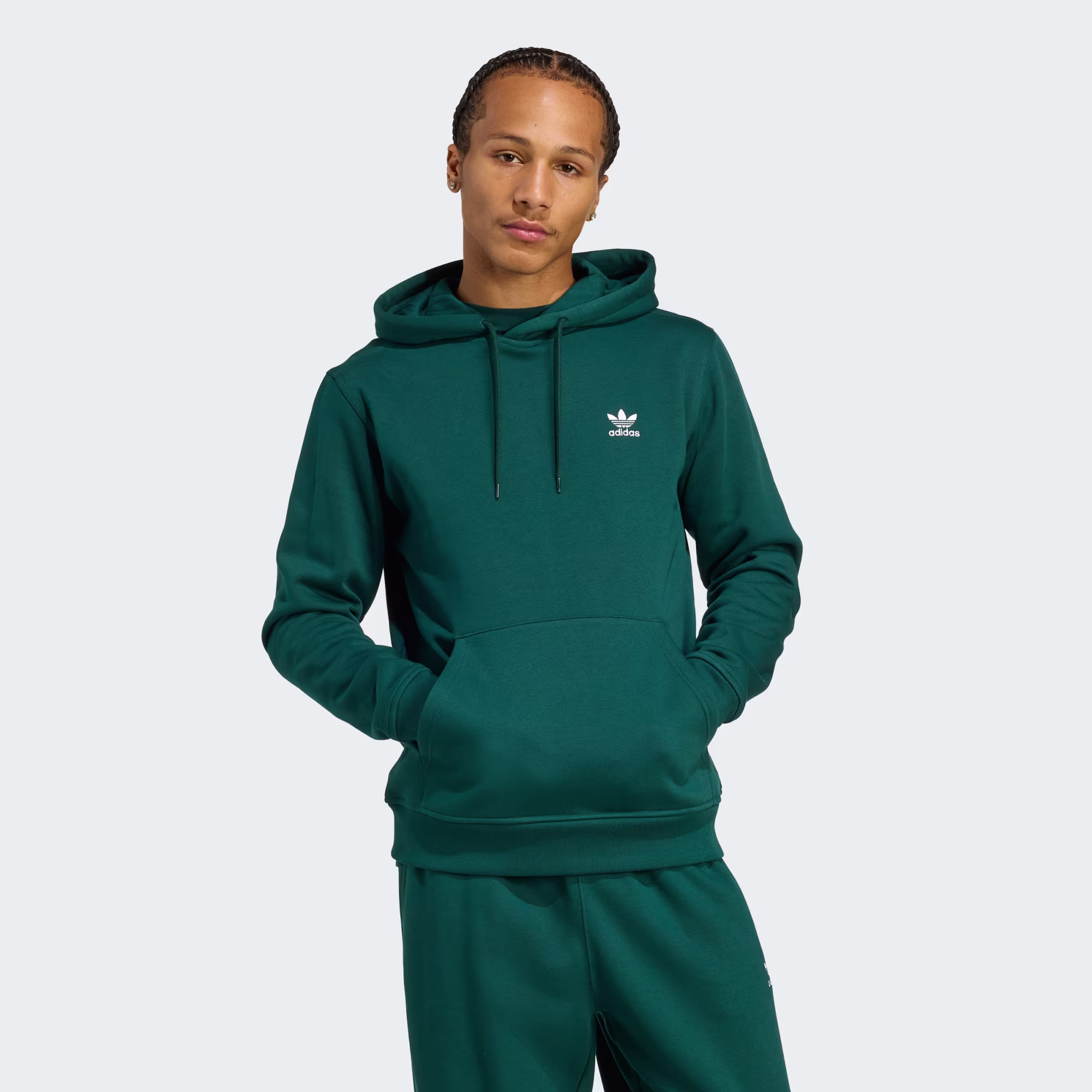 Trefoil Essentials Hoodie Green 1