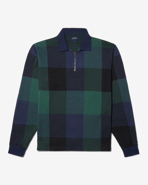 buffalo plaid zip polo 1