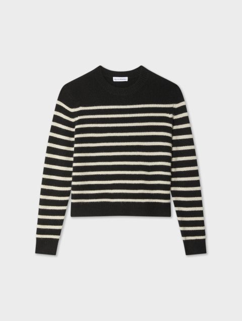 cashmere multi striped crewneck blacknatural 1