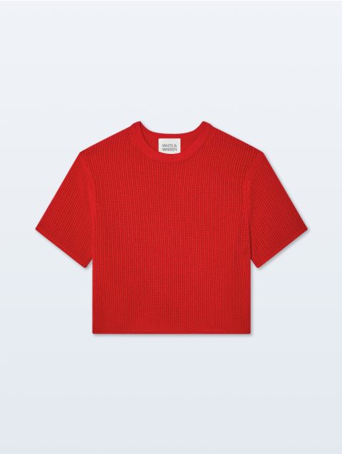 cashmere waffle mesh tee french red 1