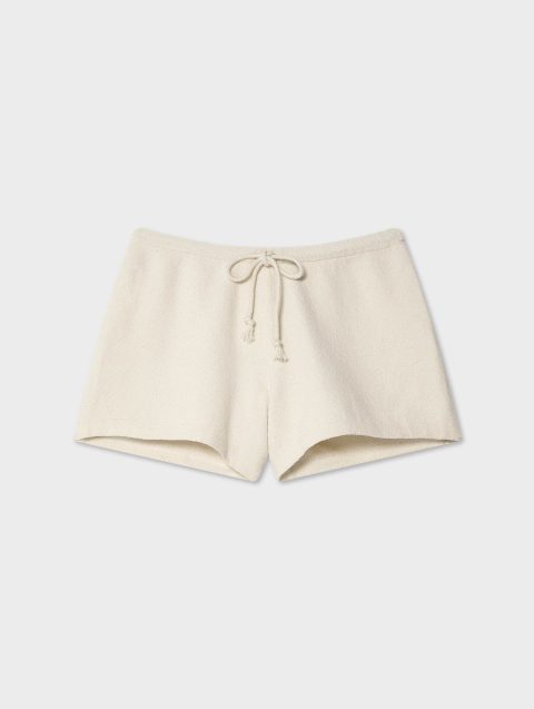 cotton terry shorts cream 1