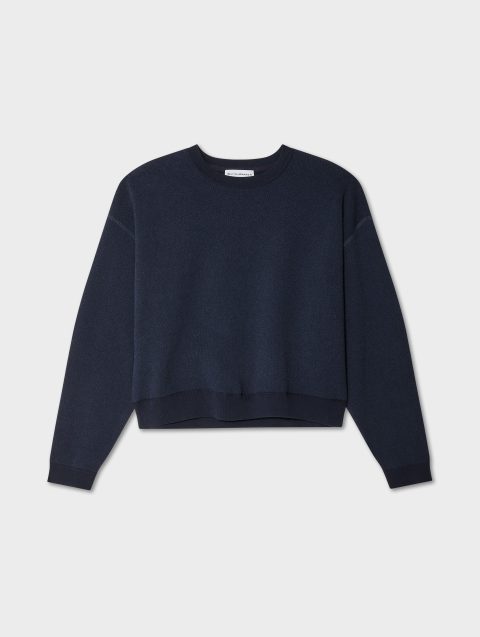cotton terry sweatshirt navy 1