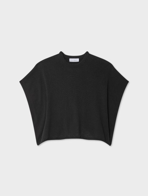 linen blend easy t shirt black 1
