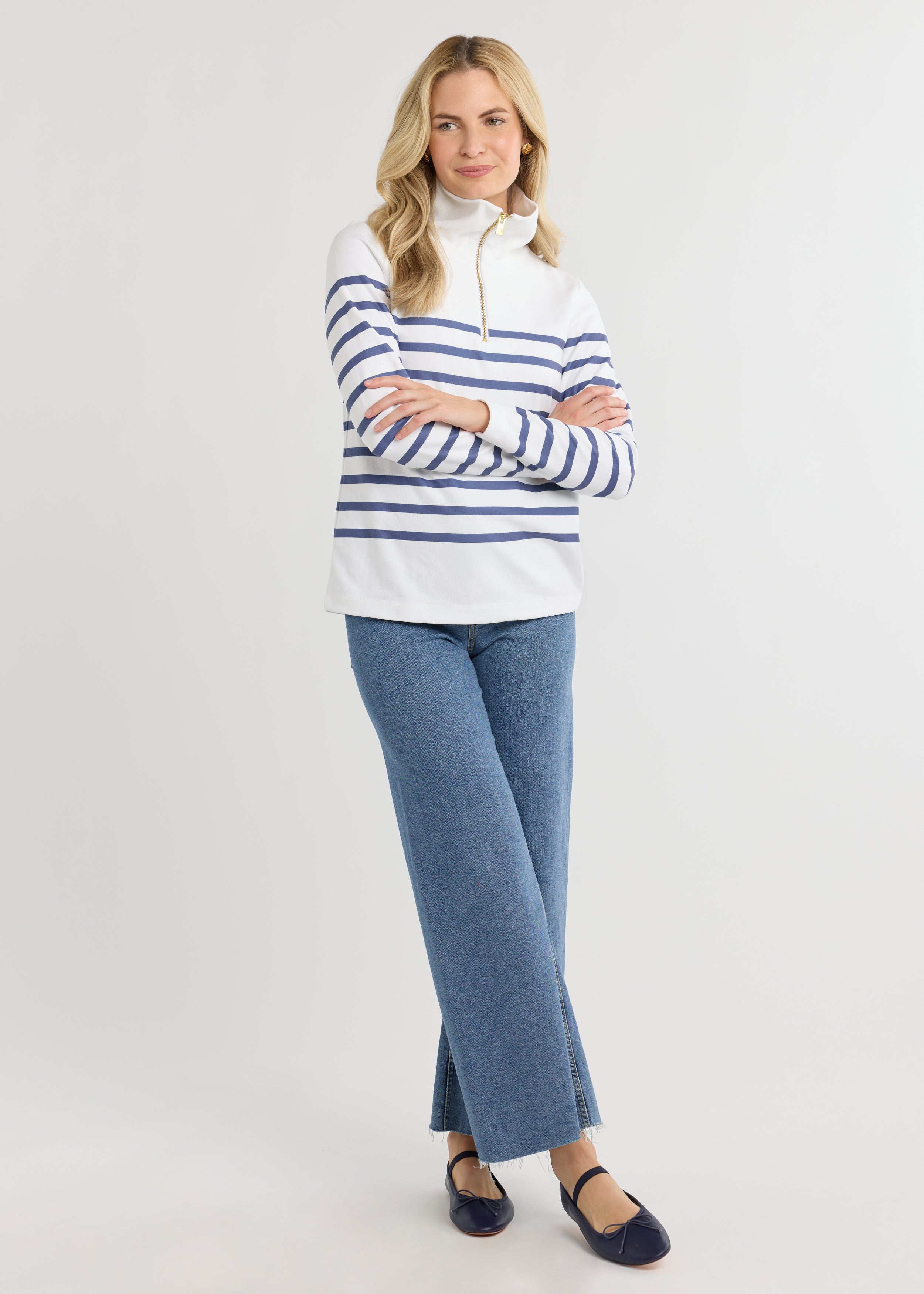 manchester pullover in terry fleece whitevelvet morning placed stripe 2
