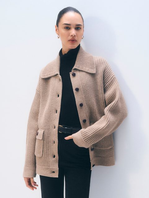 merino fisherman jacket macadamia 1