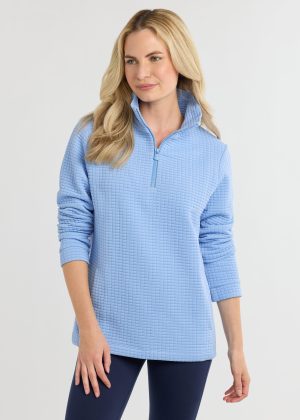 pocomo pullover in waffle periwinkle 1