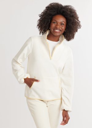 skylark pullover in terry fleece cream 1