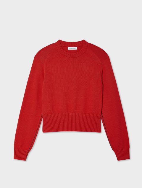 soft cotton rib trim sweatshirt poppy rednavy 1