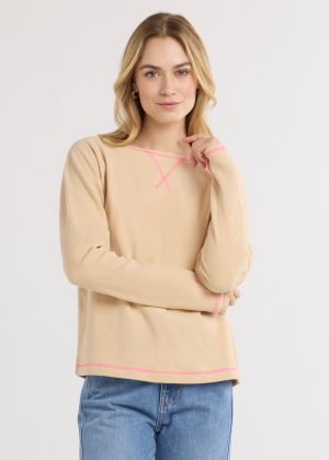 somerset sweatshirt in terry fleece natural blush 1