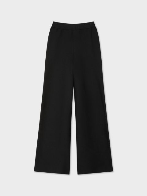 superfine cotton wide leg pant black 1