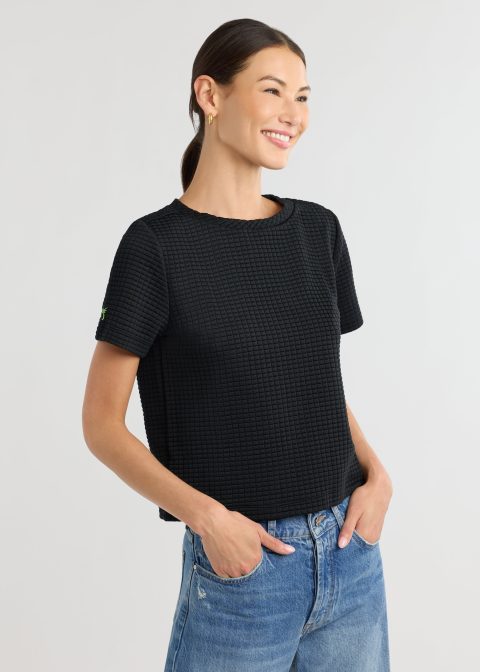 surfside tee in waffle black 1
