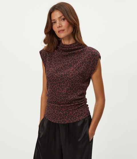 amara leopard print power shoulder tee 1