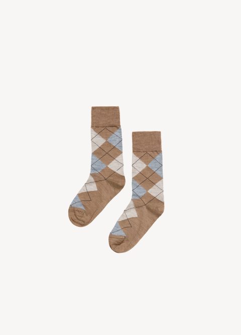 argyle socks in dark beige 1