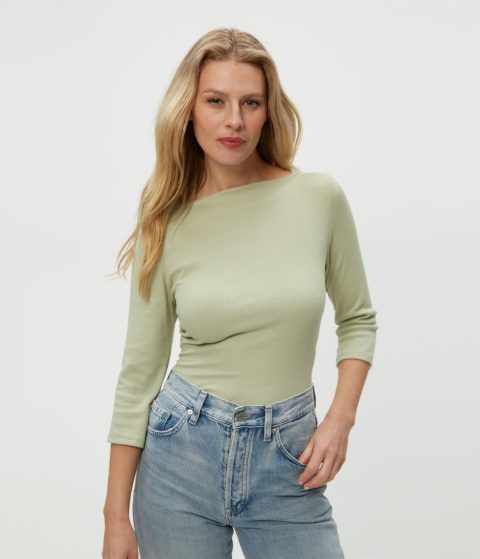 asha 34 sleeve straight neck top 1