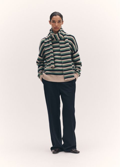 balla crewneck in strath and oatmeal stripe 1