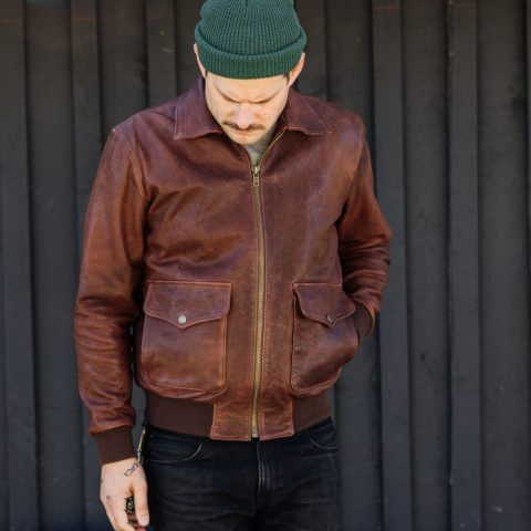 g 1 leather bomber cognac 1