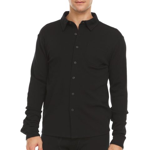 mens 100 merino wool button down shirt midweight 1