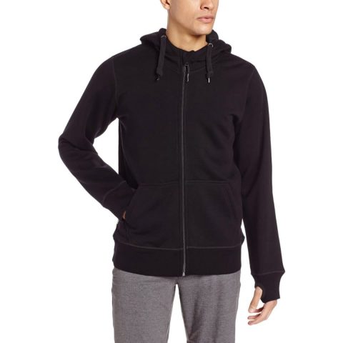 mens brushed merino wool full zip hoodie heavyweight 1