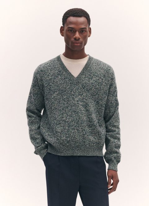 mens innes slouch v neck in strath and navy mouline 1