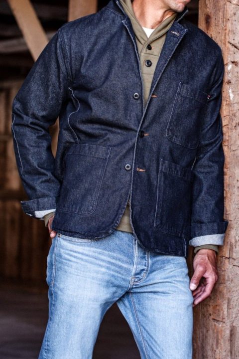mens scout blazer denim chore jacket ocean 1