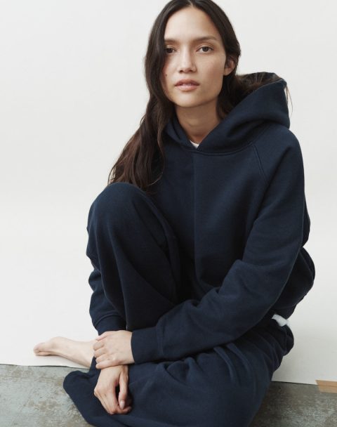 the brushed vintage fit hoody navy 1