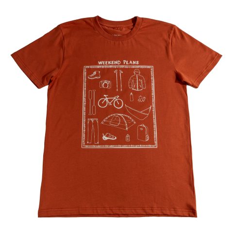 weekend plans cotton tee brick 1