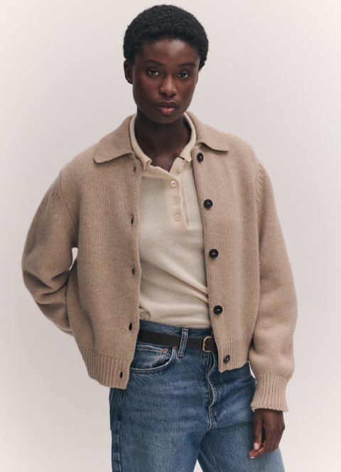 winny collared jacket in dark natural 1